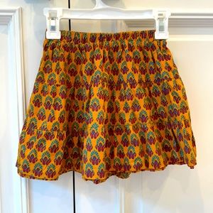 Girls Orange Floral Peek Skirt